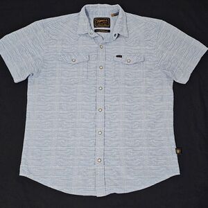 Howler Brothers Light Blue Casual Pearl Snap Button Down Shirt Men's Large